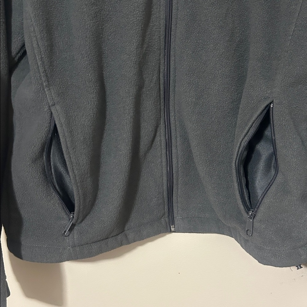 Columbia adjustable hem dark gray fleece zip up jacket size medium - Picture 4 of 6
